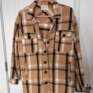 Lucky Brand Camel Plaid shirt jacket